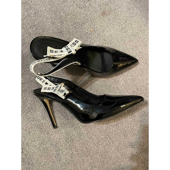 Guess Women's Closed Toe Ankle Wrap Baji Pumps, Black, Size 10 - Picture 1 of 3